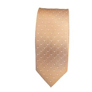 Colony Mens Silk Necktie Burnt Orange Texas Longhorn Pattern Western Collegiate